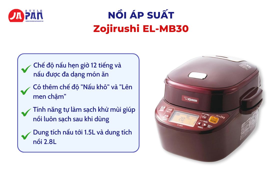 Nên Mua Nồi Áp Suất Nào Để Bền Bỉ Và Tốt Nhất? 2 Nồi áp suất nội địa Nhật Zojirushi EL-MB30