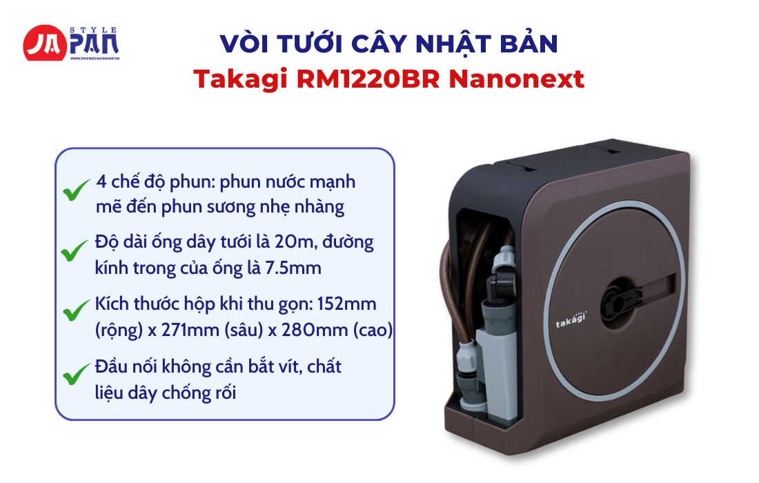 Vòi Tưới Cây Nhật Bản Takagi Có Nên Mua Hay Không? 3 Vòi tưới cây Nhật Bản Takagi RM1220BR Nanonext