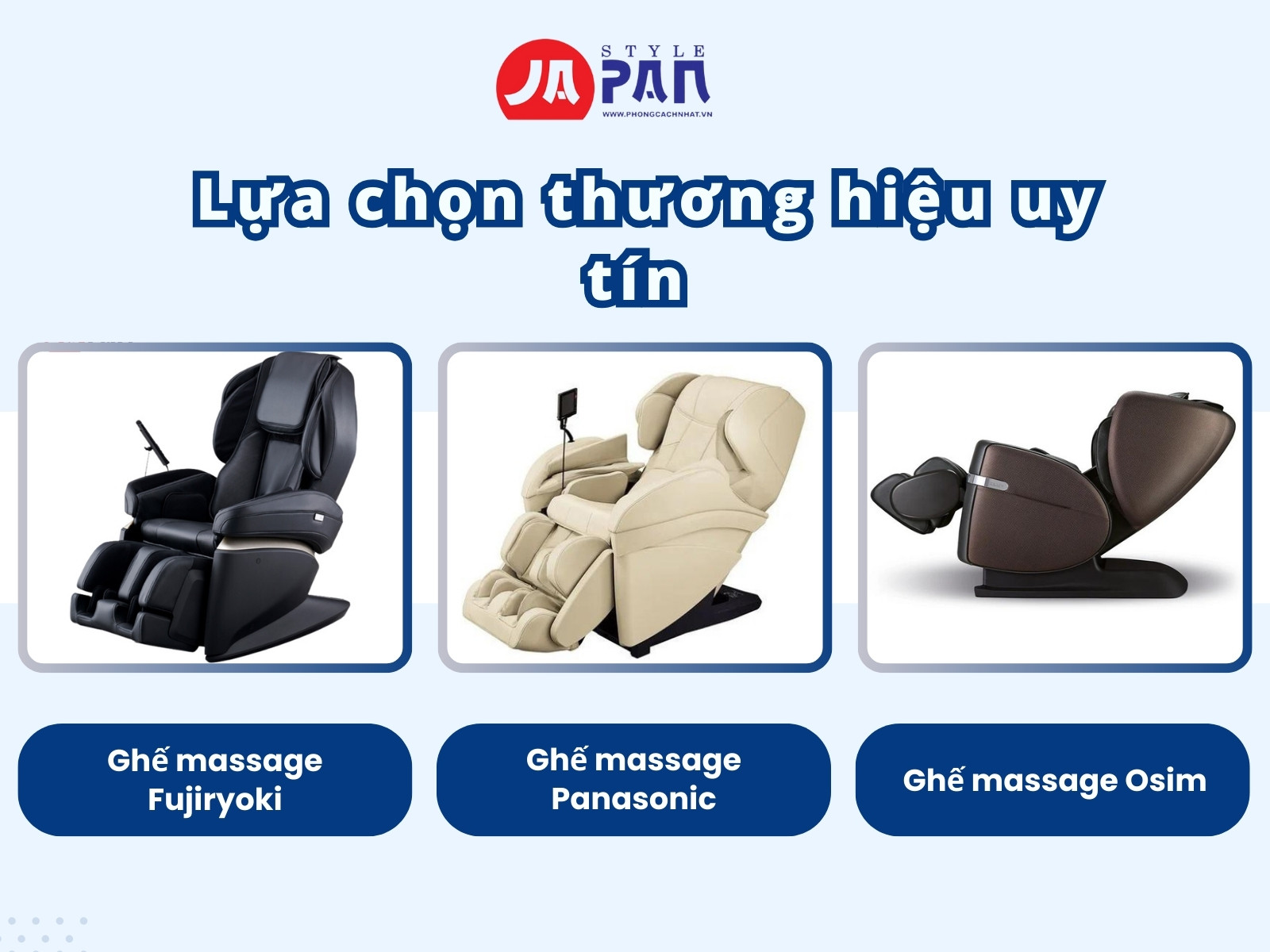 Lựa chọn thương hiệu ghế massage uy tín