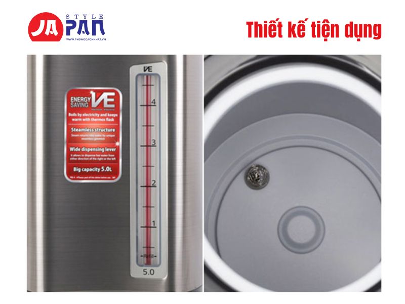 Chức Năng Của Bình Thủy Điện Có Gì Hữu Ích? 5 Bình thủy Tiger PIE-A50W Thiết kế tiện lợi