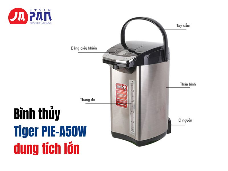 Chức Năng Của Bình Thủy Điện Có Gì Hữu Ích? 4 Bình thủy Tiger PIE-A50W dung tích lớn