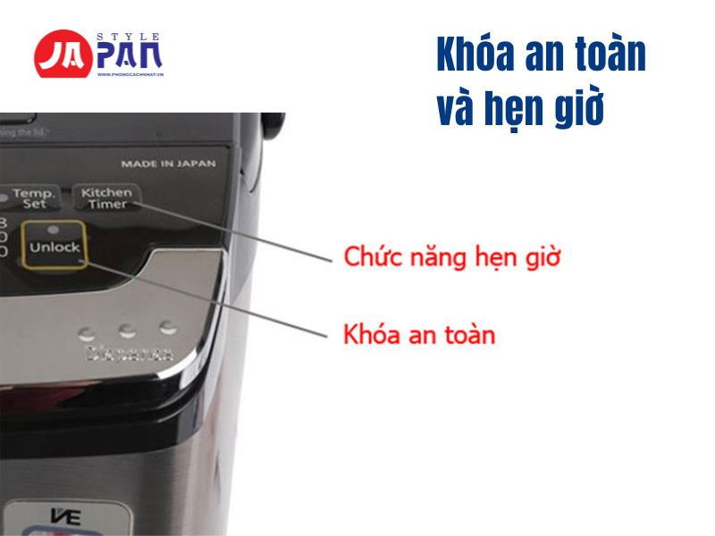 Chức Năng Của Bình Thủy Điện Có Gì Hữu Ích? 8 Khóa an toàn và hẹn giờ