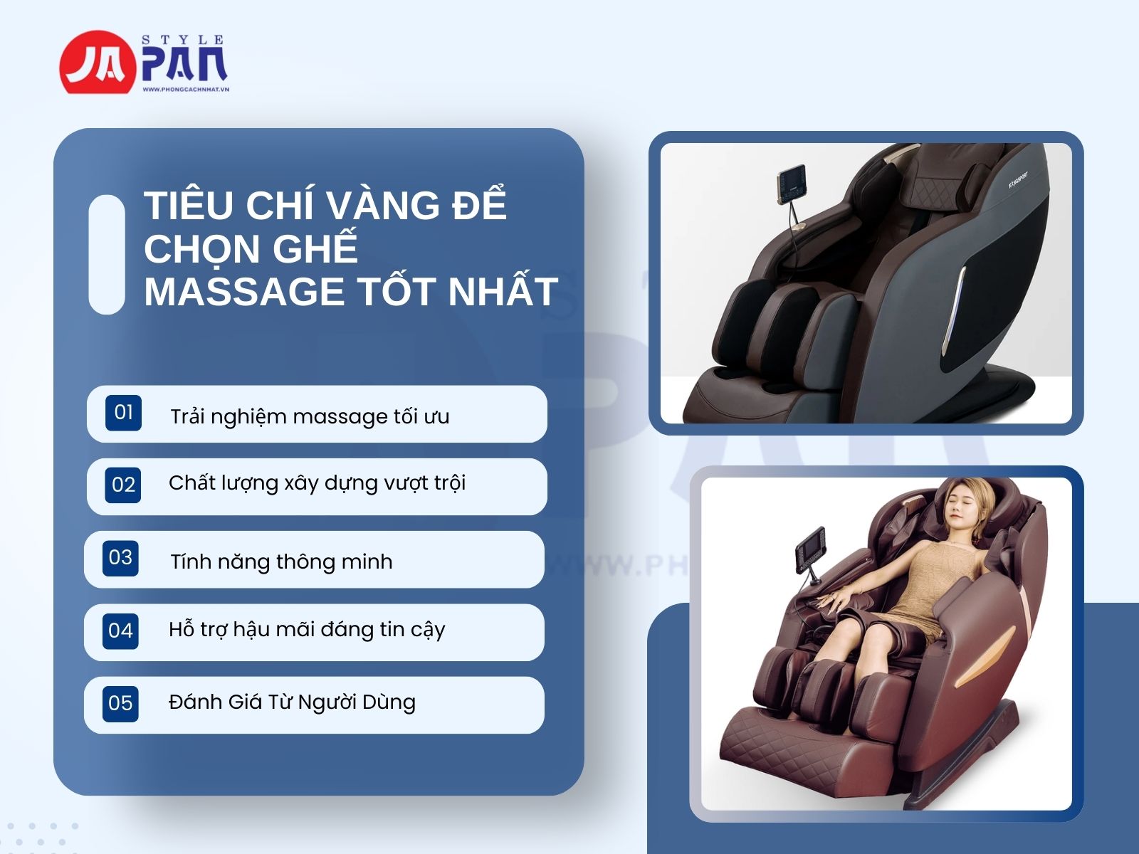 Ghế Massage Loại Nào Tốt Nhất? 1 Tiêu chí vàng để chọn ghế massage tốt nhất