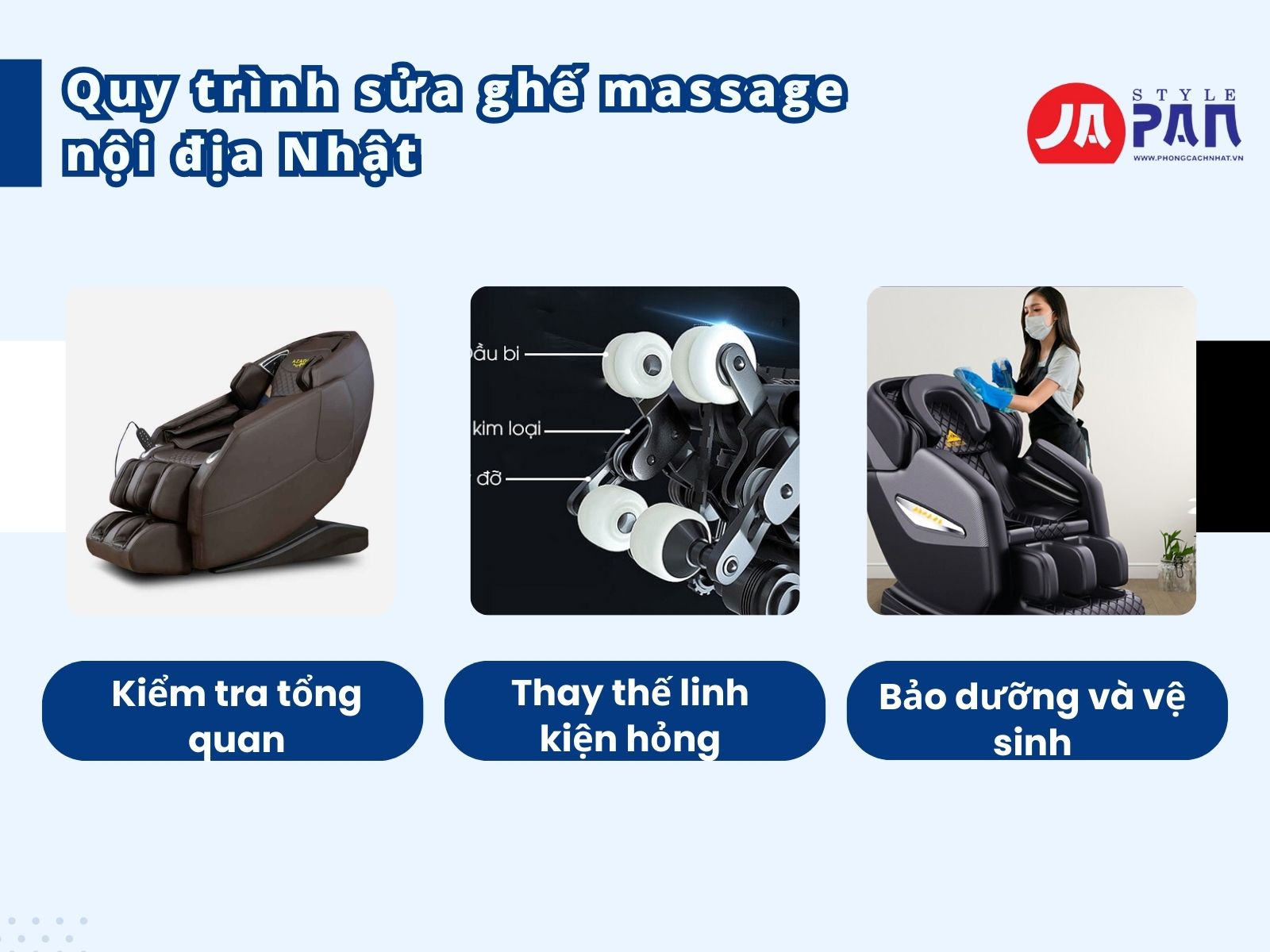Quy trình sửa ghế massage nội địa Nhật
