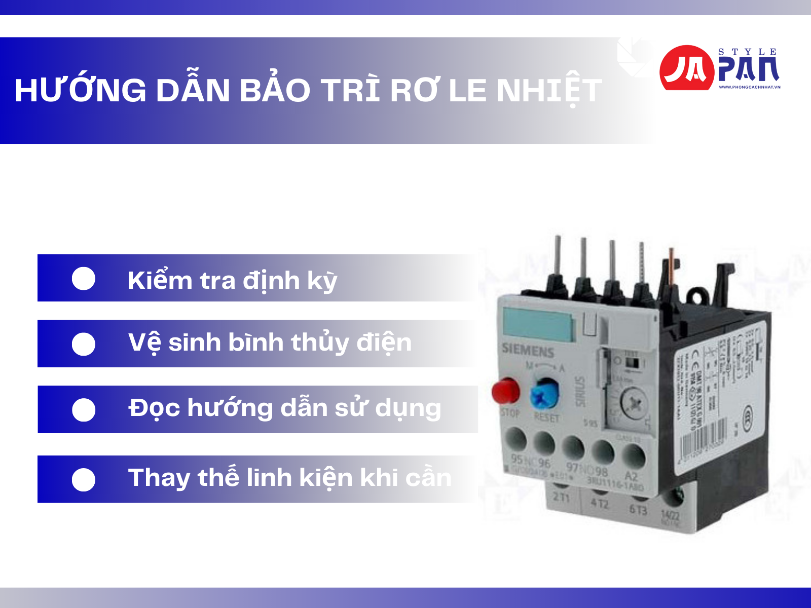 Hướng dẫn bảo trì rơ le nhiệt