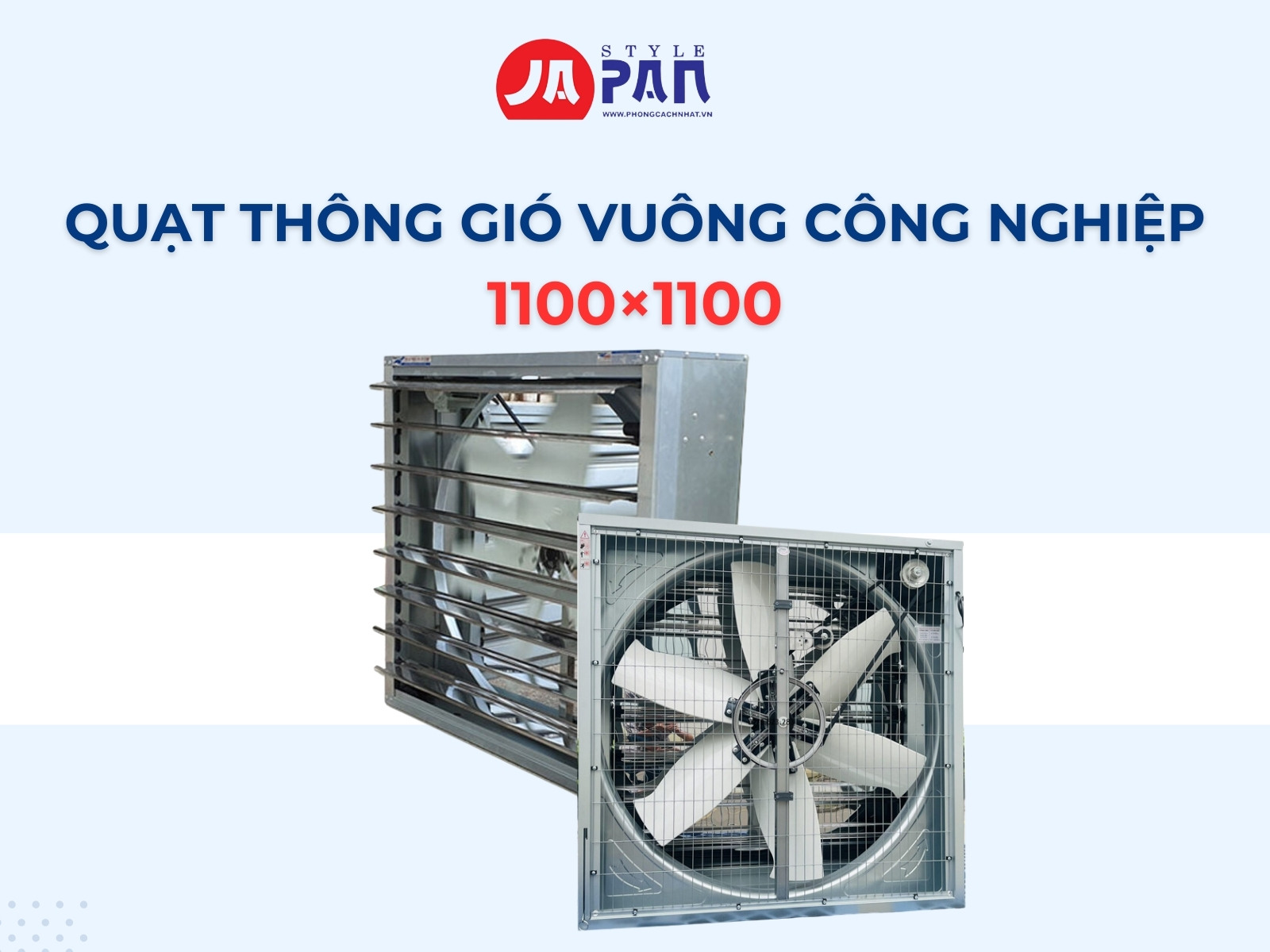 Những Điều Cần Biết Về Kích Thước Các Loại Quạt Thông Gió 5 Quạt thông gió vuông công nghiệp 1100×1100
