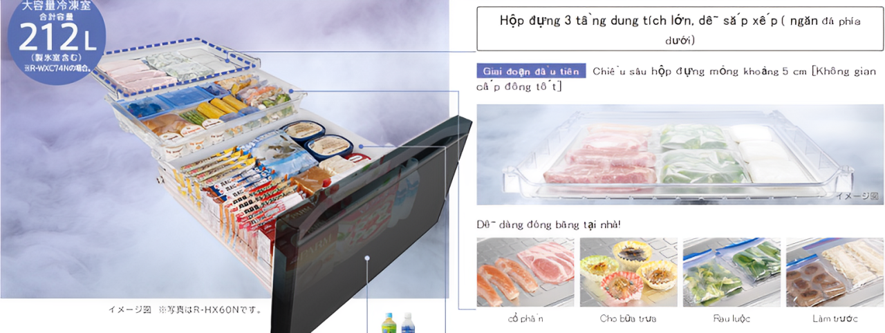 Ngăn đông lạnh lớn và chức năng làm lạnh nhanh
