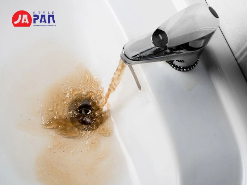 Nước có màu vàng đục hoặc màu nâu đỏ, có tủa