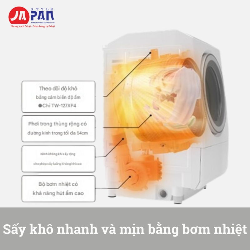Máy giặt Toshiba ZABOON TW-127XM4L | Giặt 12kg, sấy 7kg 7 may giat toshiba zabooon tw 127xm4l giat 12kg say 7kg 3