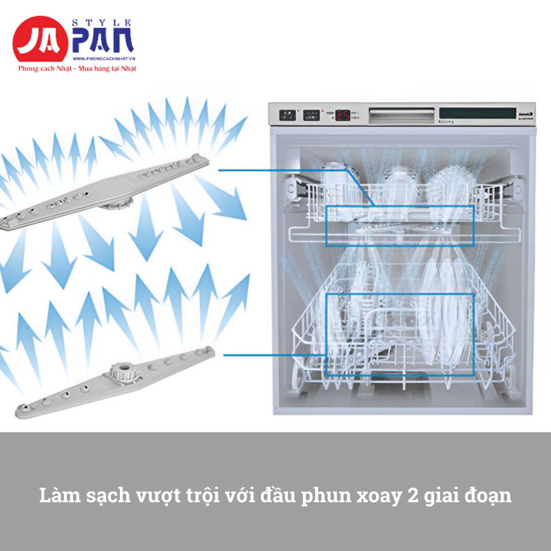 Máy rửa bát Rinnai RSW-F403C-B màu đen | 8 bộ 5 máy rửa bát Rinnai RSW-F403C-B màu đen