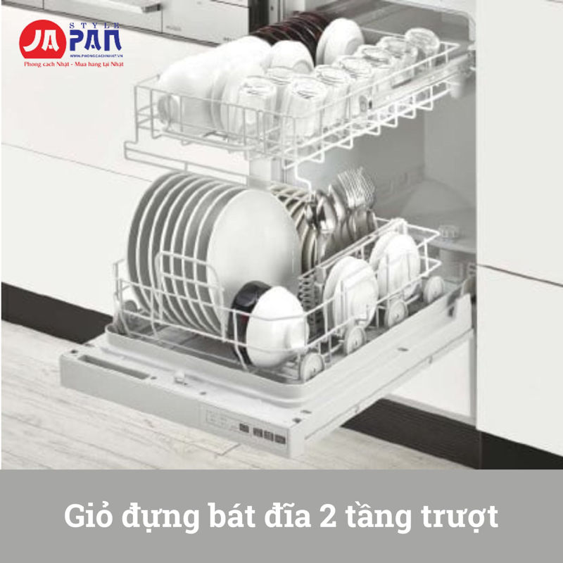 Máy rửa bát Rinnai RSW-F403C-SV màu bạc | 8 bộ 5 Máy rửa bát Rinnai RSW-F403C-SV màu bạc
