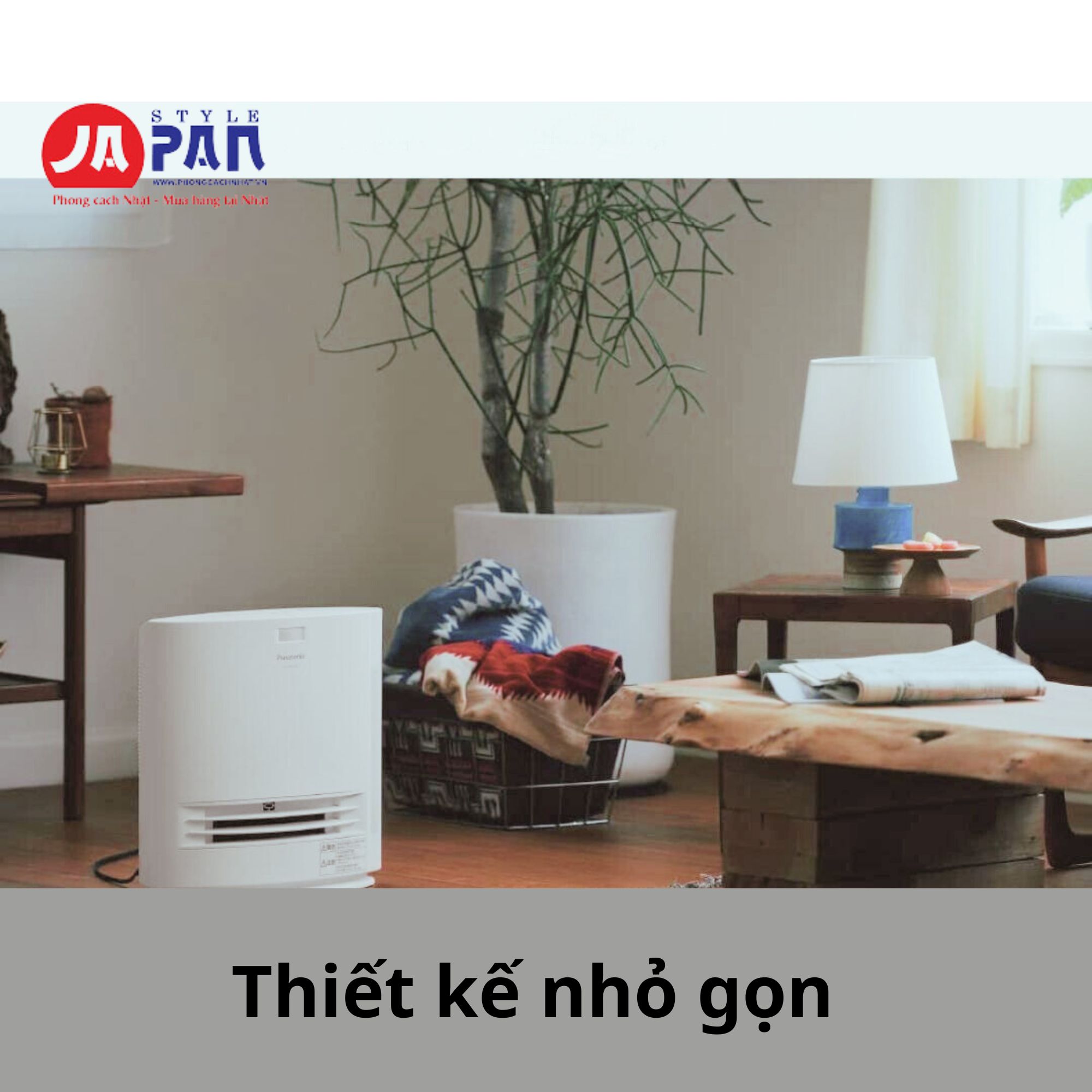 Máy sưởi gốm Panasonic DS-FKX1206-H | Kèm tạo ẩm 2 Thiết kế nhỏ gọn có thể di chuyển đến nhiều vị trí trong nhà