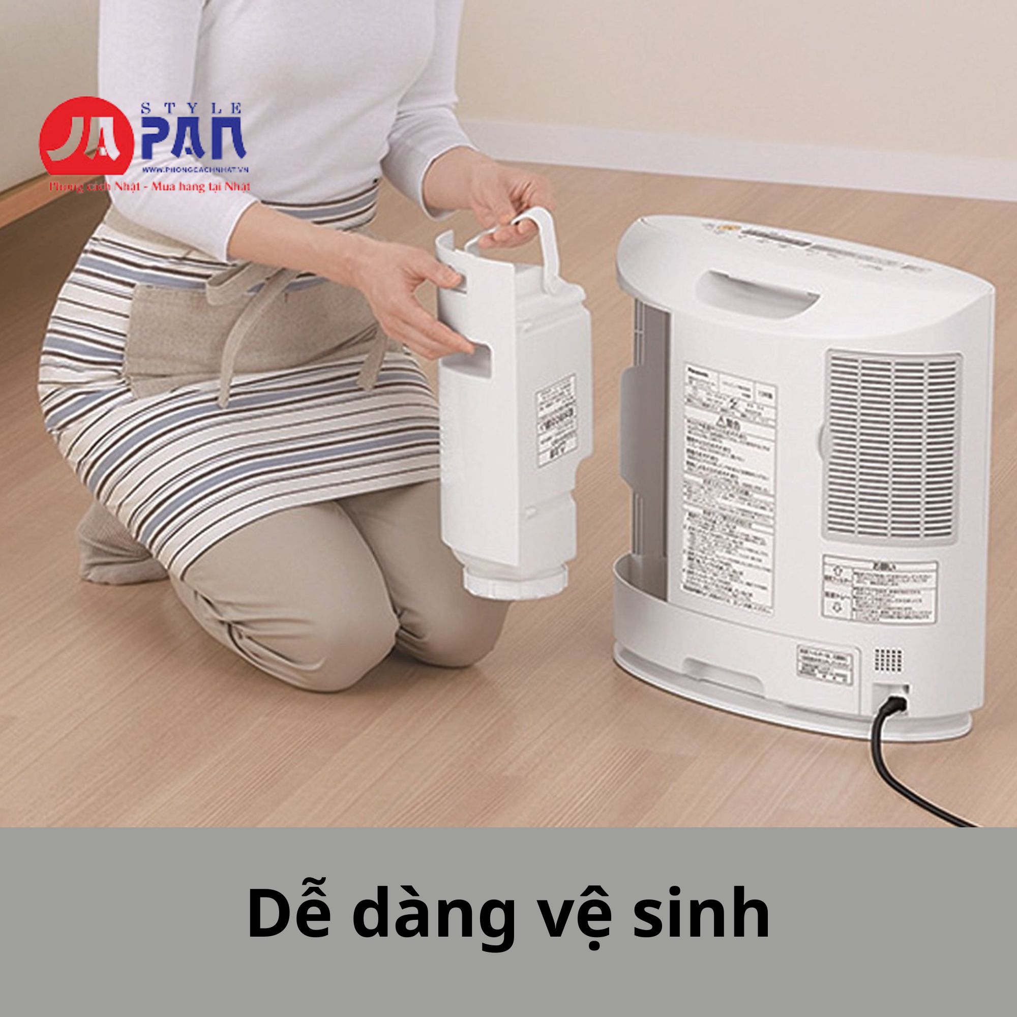 Máy sưởi gốm Panasonic DS-FKX1206-H | Kèm tạo ẩm 4 Người dùng có thể dễ dàng vệ sinh, thay nước