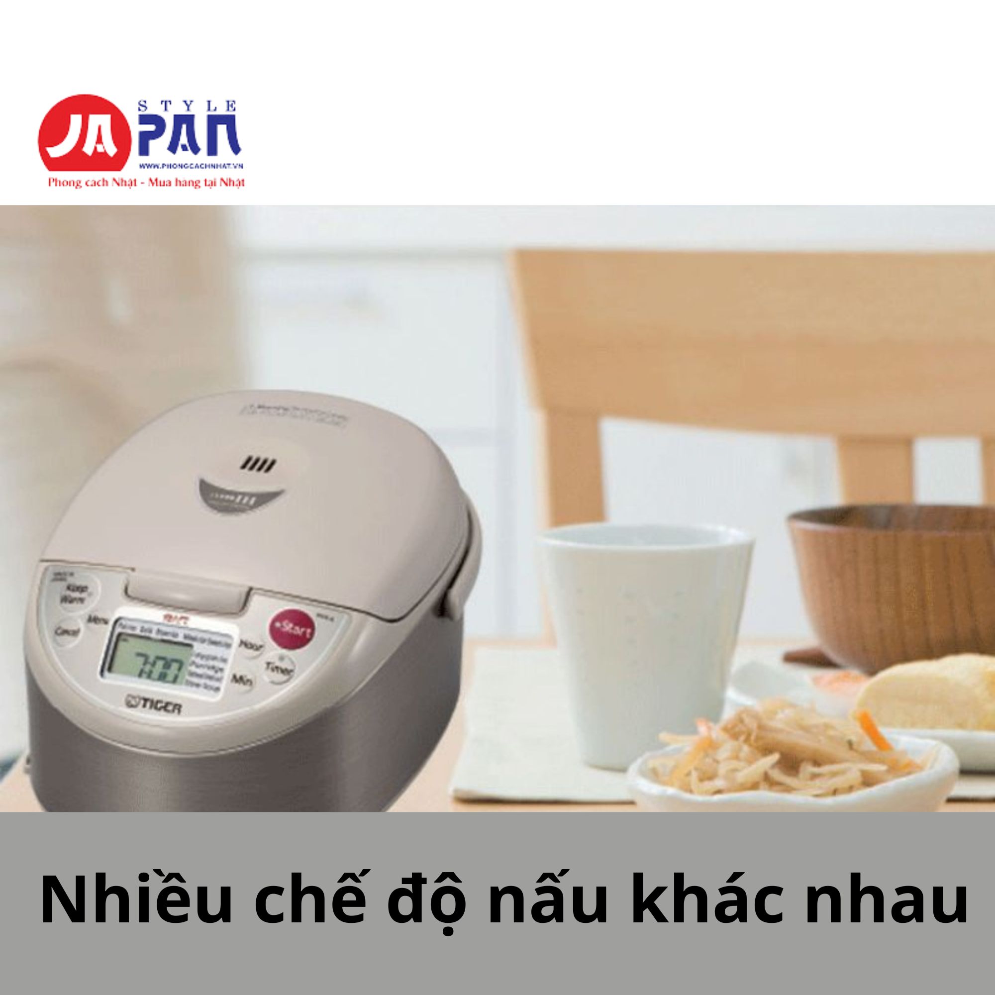 Nồi cơm điện cao tần Tiger JKW-A18W | Điện áp 220V 28 Nồi Tiger JKW-A18W có nhiều chức năng nấu đa dạng