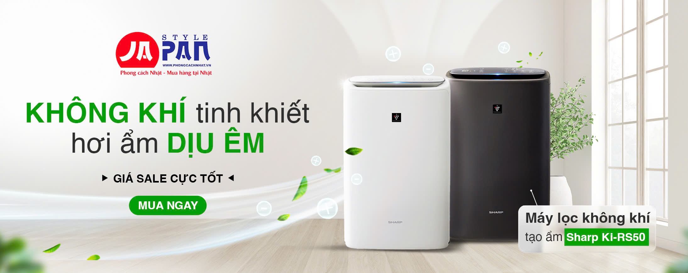 Banner máy lọc không khí Sharp Ki-RS50-W