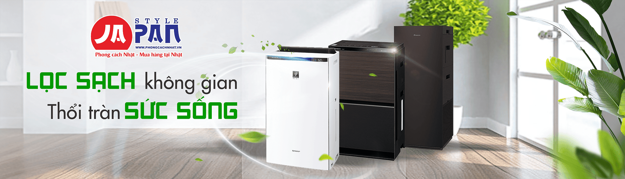 Banner máy lọc không khí nội địa Nhật
