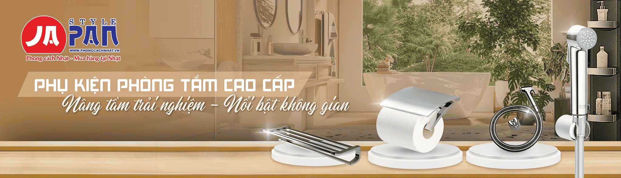 Banner phụ kiện nhà tắm nội địa Nhật