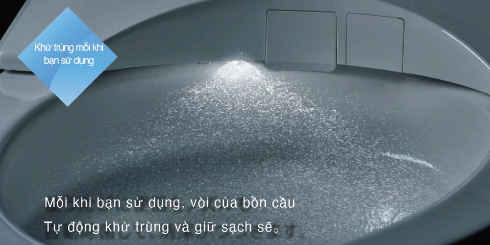 Bồn cầu Toto CES9720 nội địa Nhật – Full chức năng, Made in Japan 26 Bồn cầu Toto Neorest khử trùng mỗi khi bạn sử dụng