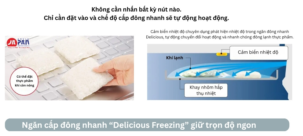 Ngăn cấp đông nhanh tủ lạnh Hitachi GX series “Delicious Freezing” giữ trọn độ ngon