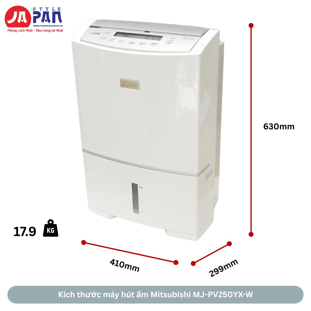 Kích thước Mitsubishi MJ-PV250YX-W