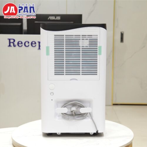 Mặt sau máy hút ẩm Vtech365 VT-HA500-W với lưới lọc và cổng thoát nước
