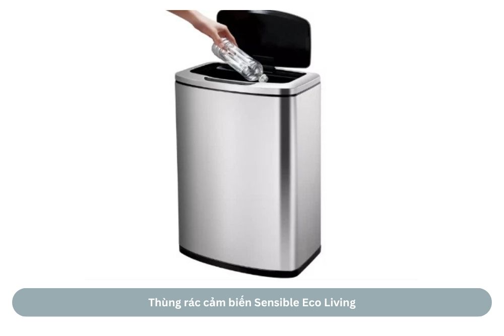 Thùng rác tự động Sensible Eco Living 47L chữ nhật | hàng nội địa 20 Cảm biến đóng mở nắp thông minh