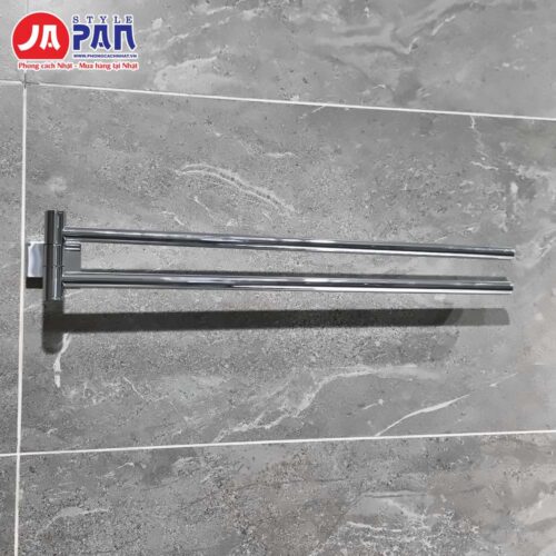Thanh treo khăn xoay đôi Grohe Essentials Cube 40624001 lắp trên tường, nhìn chính diện