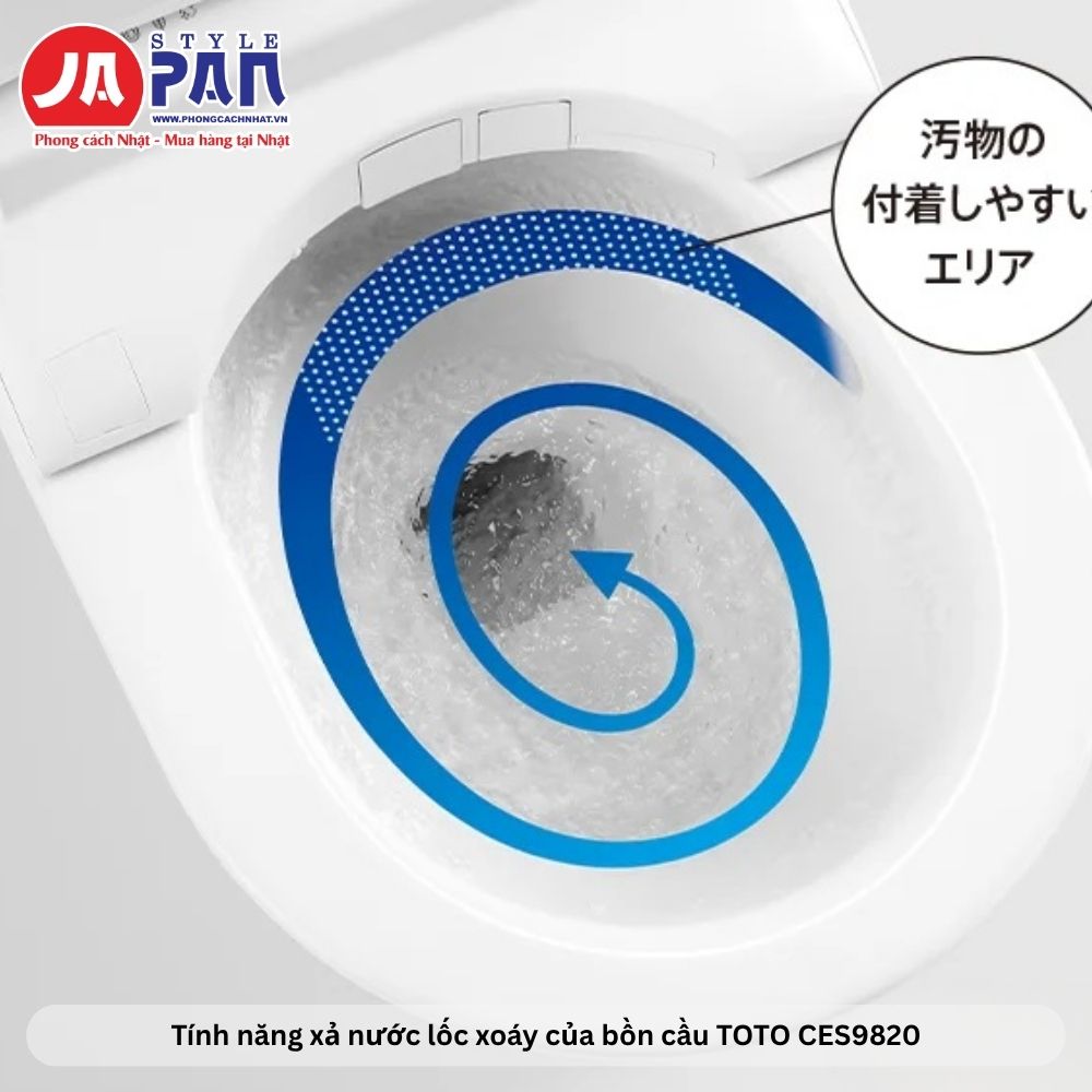 Bồn cầu Toto CES9820 LS Style | Full chức năng , nội địa Nhật 31 Tính năng xả nước lốc xoáy của bồn cầu TOTO CES9820
