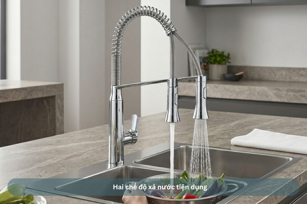  Grohe K7 Pro Medium 31379000 có 2 chế độ xả