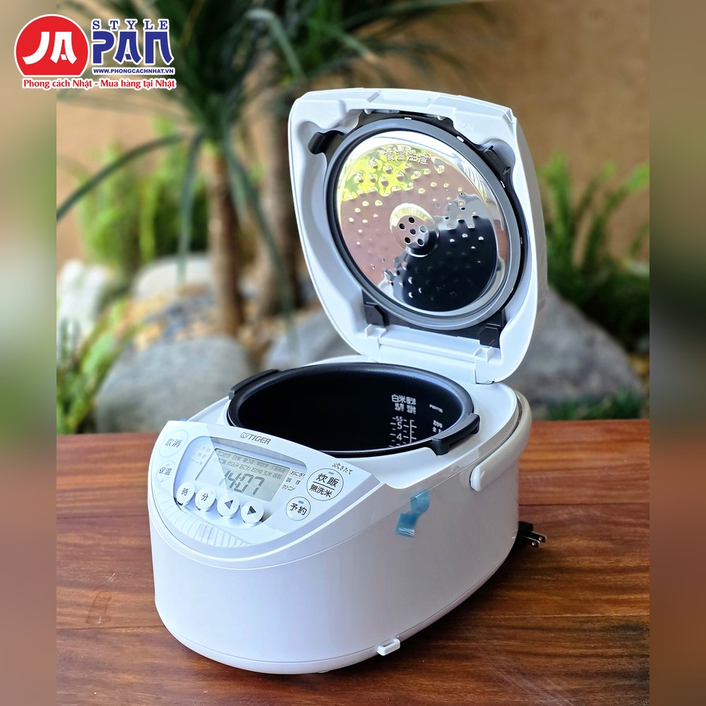 Nồi cơm điện Tiger JPW-M100 | Dung tích 1.0L, nồi cao tần 5 Nồi cơm điện Tiger JPW-M100 khi mở nắp