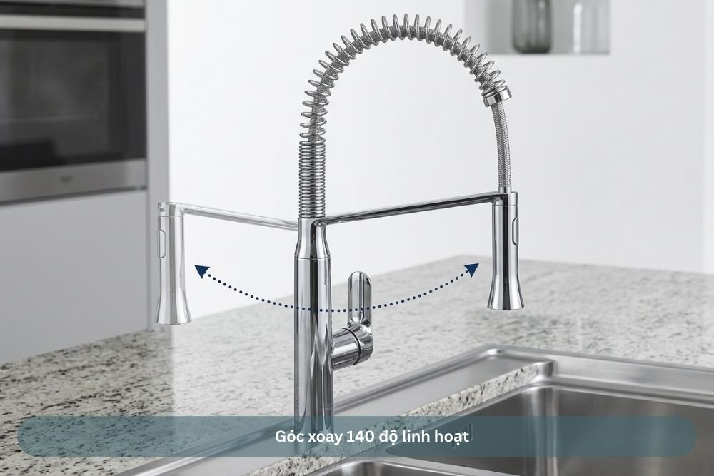 Vòi Grohe K7 Pro Medium 31379000 xoay 140 độ