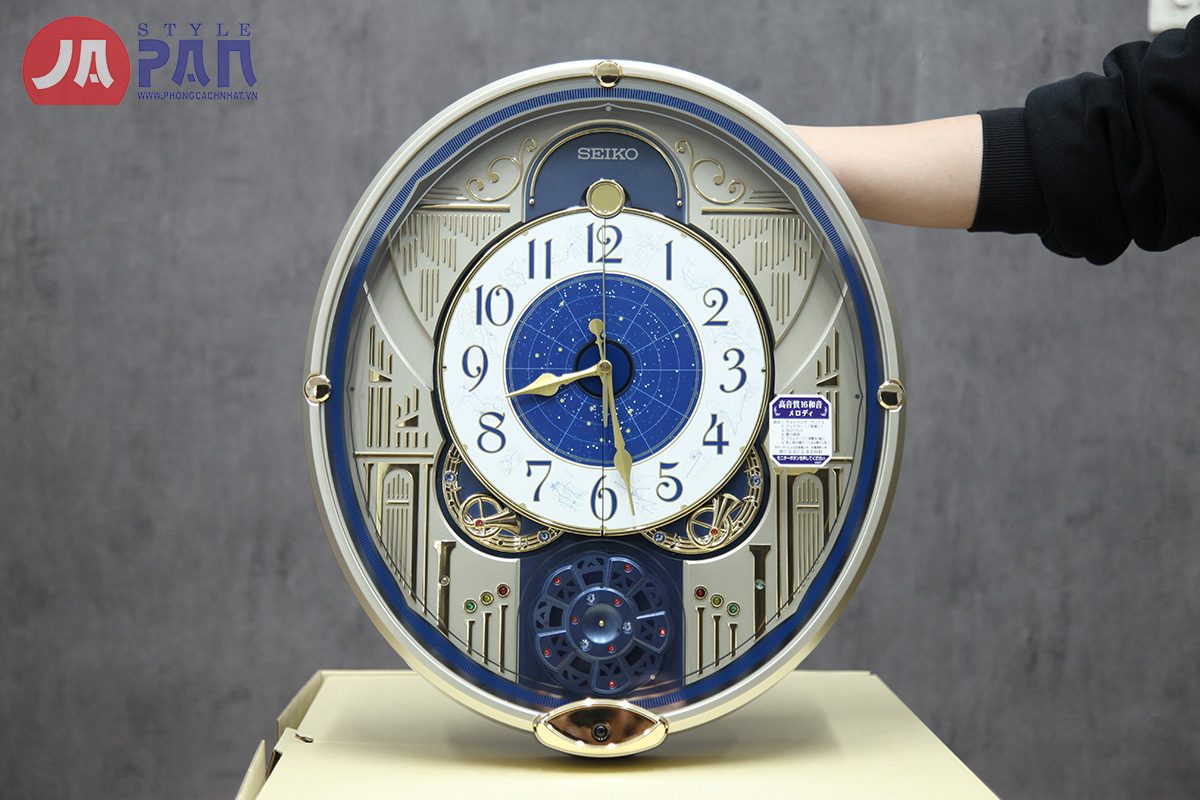 Đồng hồ treo tường Seiko RE582G | 12 chòm sao 22 Đồng hồ Seiko RE582G nhạc chuông 12 chòm sao, cảm biến ánh sáng