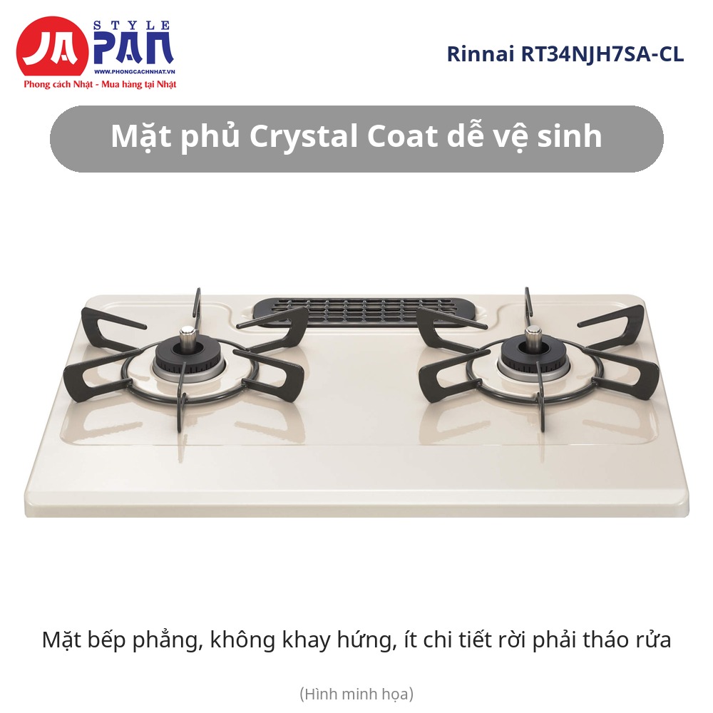 Bếp ga Rinnai RT34NJH7SA-CL mặt phủ Crystal Coat