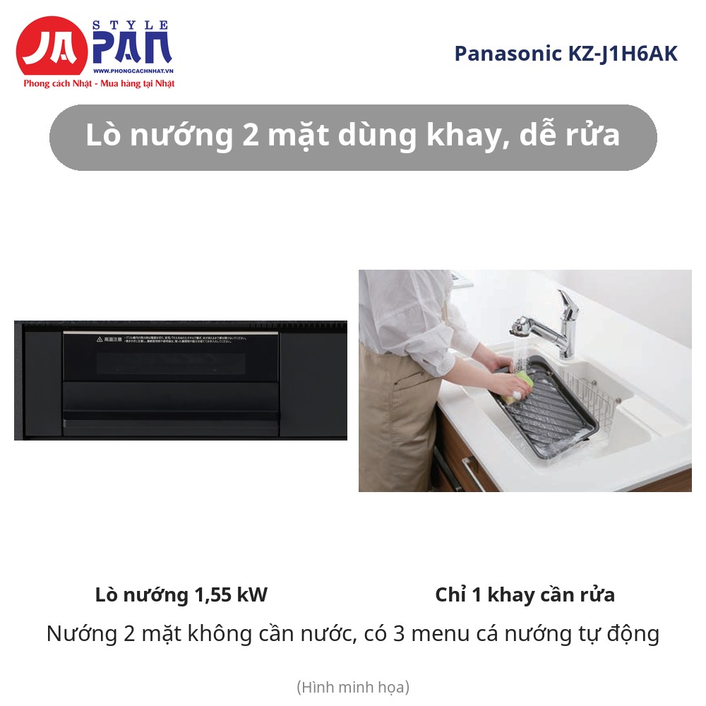 Bếp từ Panasonic KZ-J1H6AK | 2 IH + 1 hồng ngoại, lò nướng 2 mặt 11 Bếp từ Panasonic KZ-J1H6AK lò nướng 2 mặt