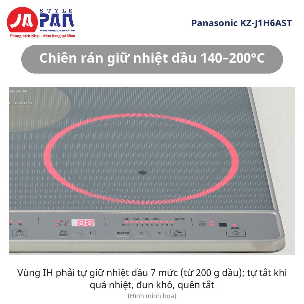 Bếp từ Panasonic KZ-J1H6AST chiên rán giữ nhiệt dầu