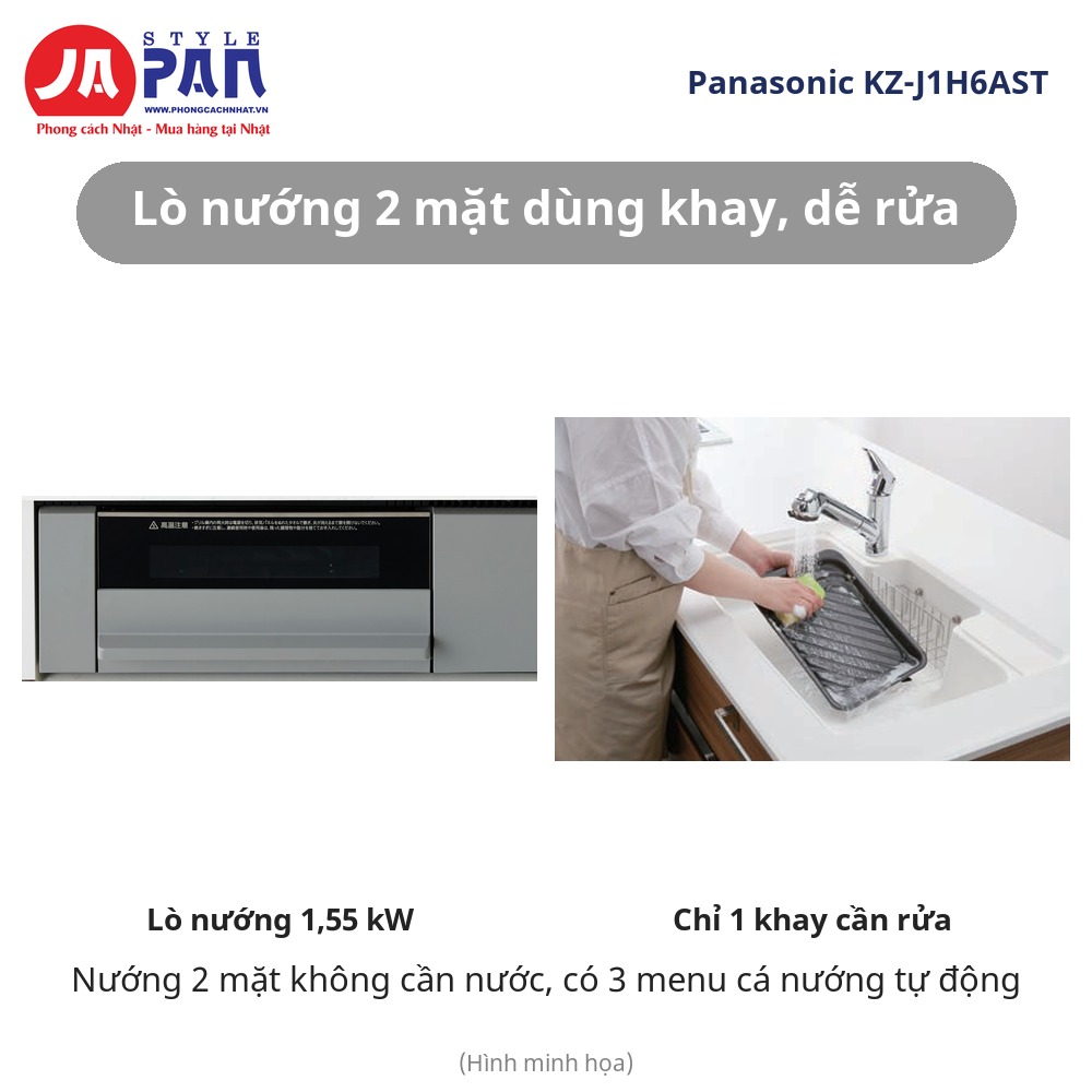 Bếp từ Panasonic KZ-J1H6AST lò nướng 2 mặt