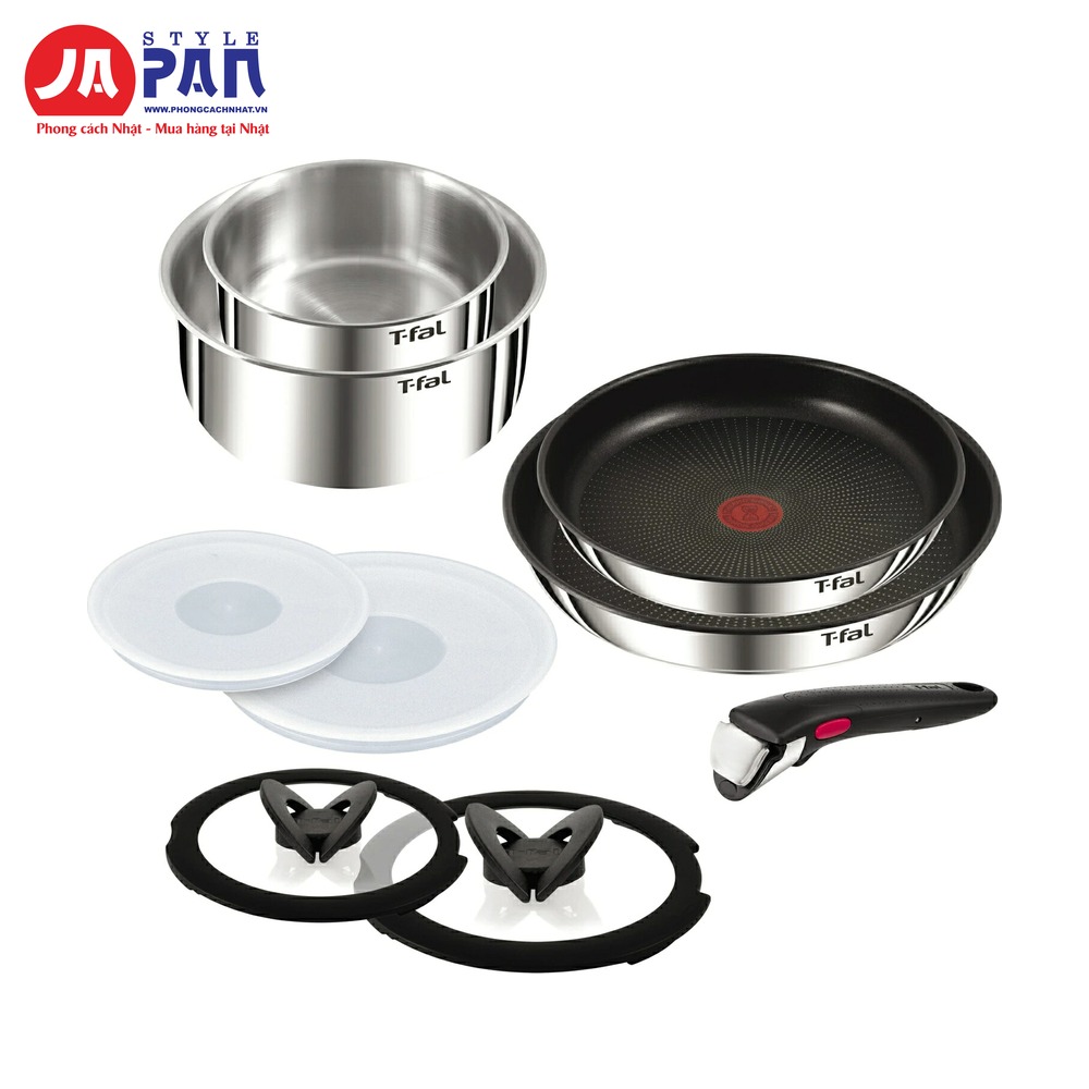 Bộ nồi chảo T-fal Ingenio IH Stainless Emotion set 9 món L893S9 | Tay cầm rời 1 Bộ nồi chảo T-fal Ingenio IH Stainless Emotion set 9 món L893S9