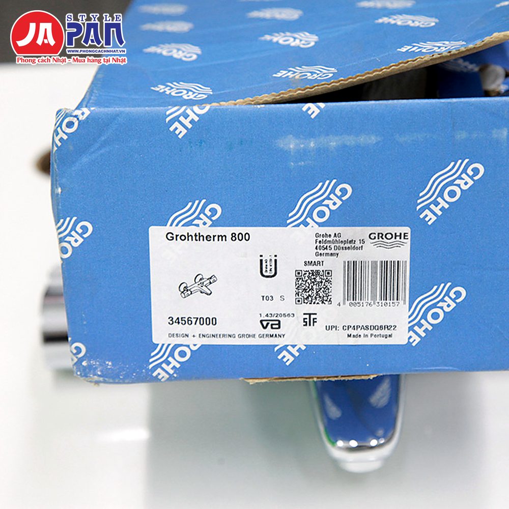 Bộ sen tắm nhiệt độ Grohe Grohtherm 800 34567000 | Củ sen + tay sen + dây sen 8 Bộ sen tắm nhiệt độ Grohe Grohtherm 800 34567000 – hộp sản phẩm chính hãng có tem mã 34567000