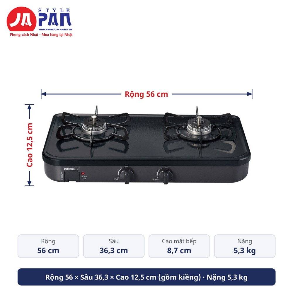 Kích thước Bếp ga Paloma PA-29B