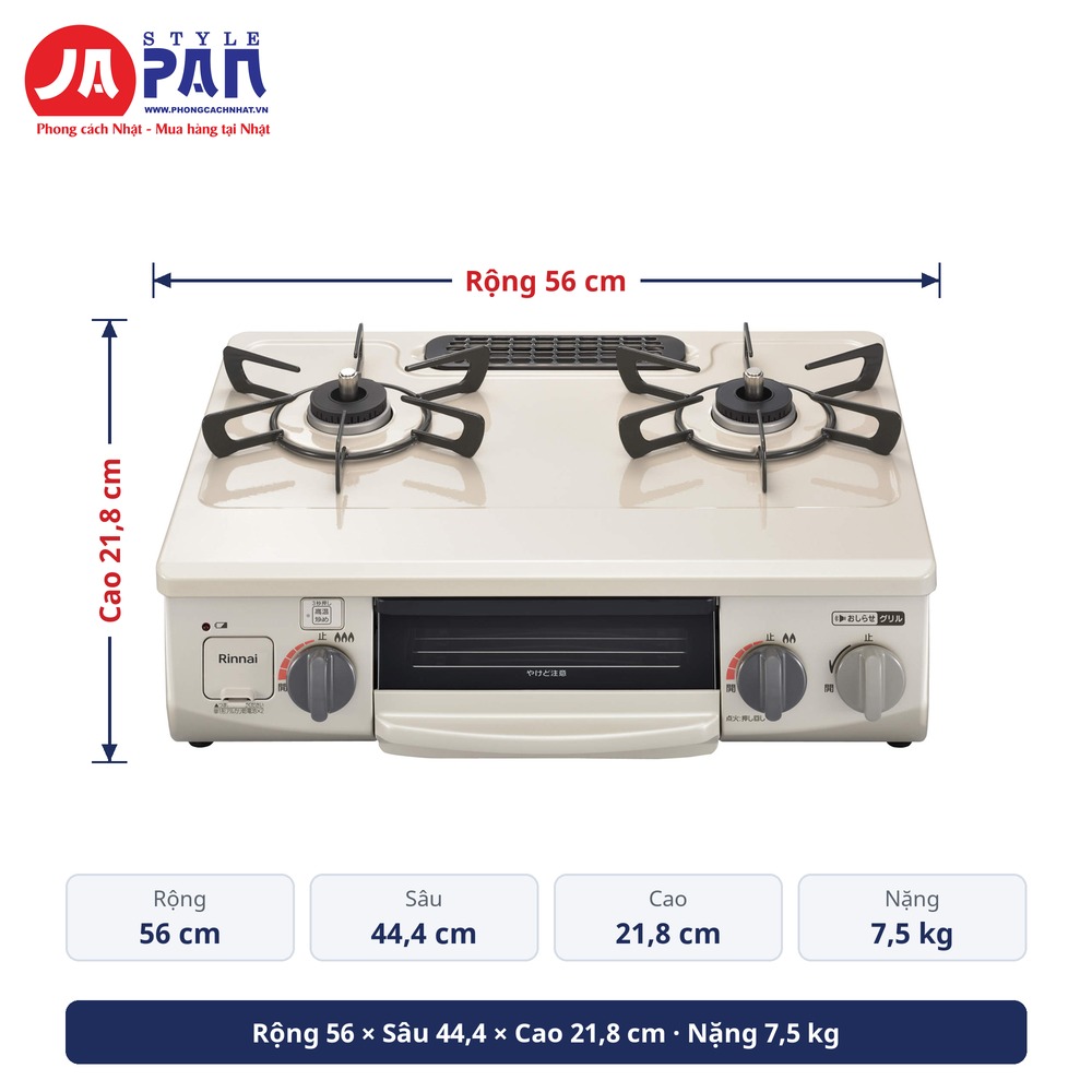 Kích thước Bếp ga Rinnai RT34NJH7SA-CL