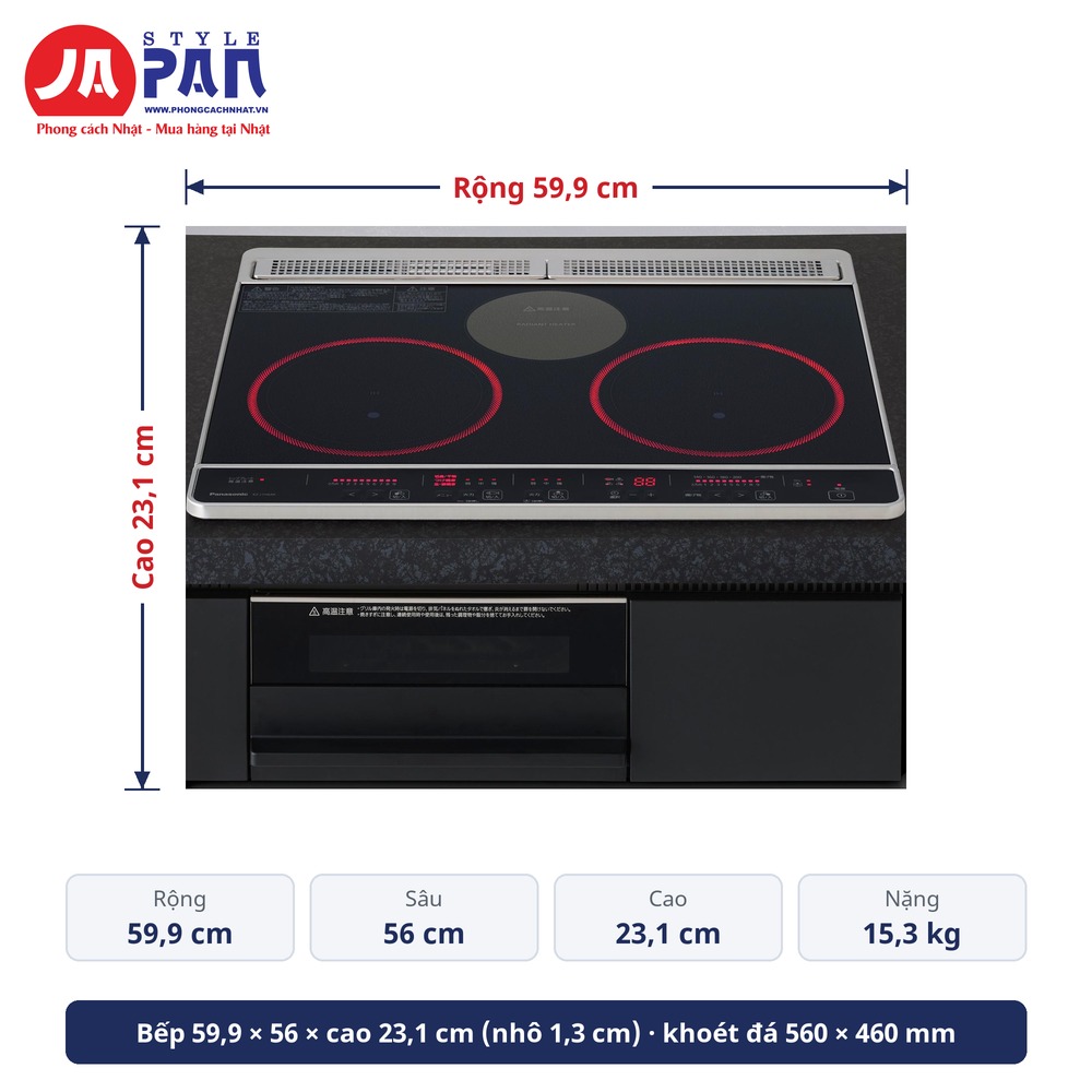 Kích thước Bếp từ Panasonic KZ-J1H6AK