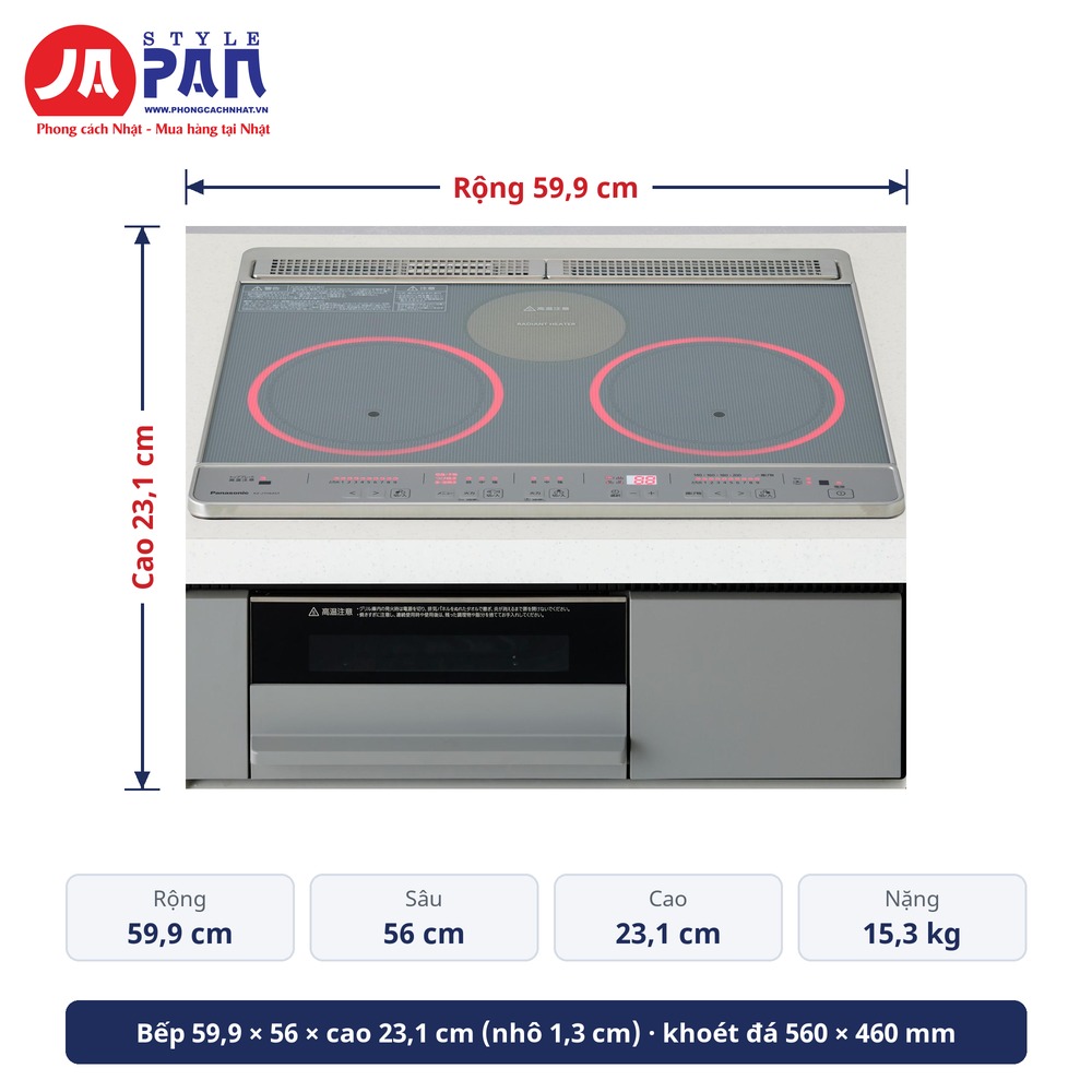 Kích thước Bếp từ Panasonic KZ-J1H6AST