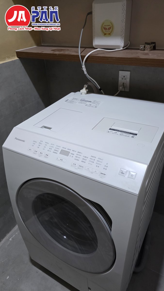 Công trình Bắc Ninh: lắp trọn bộ thiết bị nội địa Nhật cho bếp và nhà tắm 9 Máy giặt sấy lồng ngang Panasonic nội địa Nhật – công trình Bắc Ninh