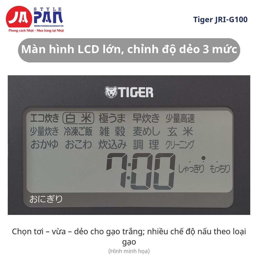 Nồi cơm điện Tiger JRI-G100-KO màn hình LCD