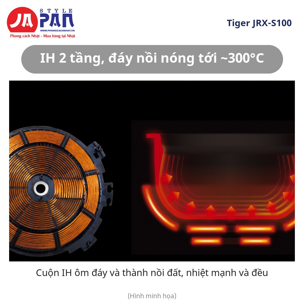Nồi cơm điện Tiger JRX-S100-KS IH 2 tầng