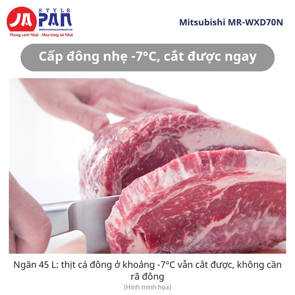 Tủ lạnh Mitsubishi MR-WXD70N-H | 700L, 6 cửa, cấp đông mềm 9 Tủ lạnh Mitsubishi MR-WXD70N cấp đông nhẹ -7 độ C
