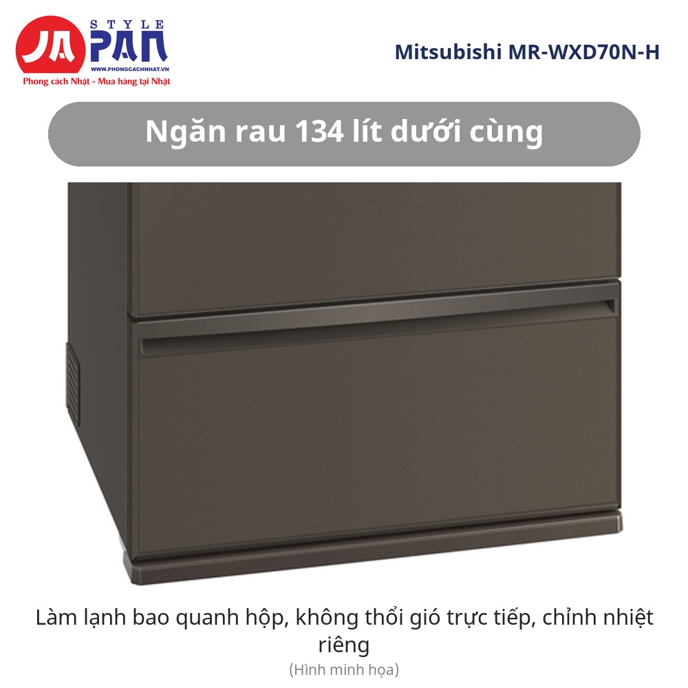 Tủ lạnh Mitsubishi MR-WXD70N-H | 700L, 6 cửa, cấp đông mềm 12 Tủ lạnh Mitsubishi MR-WXD70N-H ngăn rau