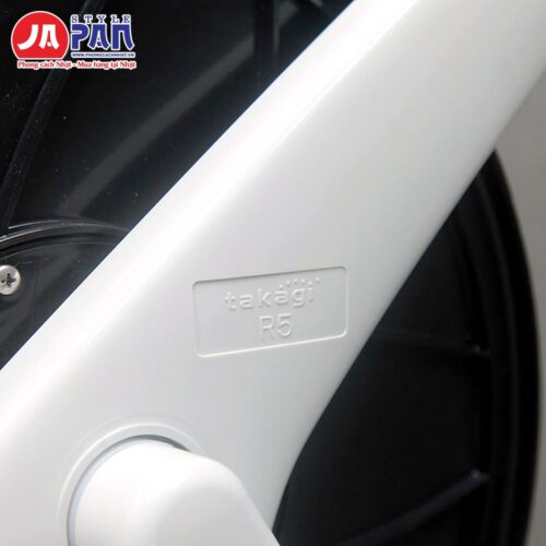 Vòi tưới cây Takagi Aurora V R550CG 50m – cận logo Takagi R5 dập trên khung